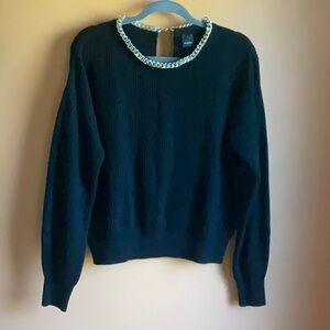NEW PINKO Black Wool Blend Sweater sz M